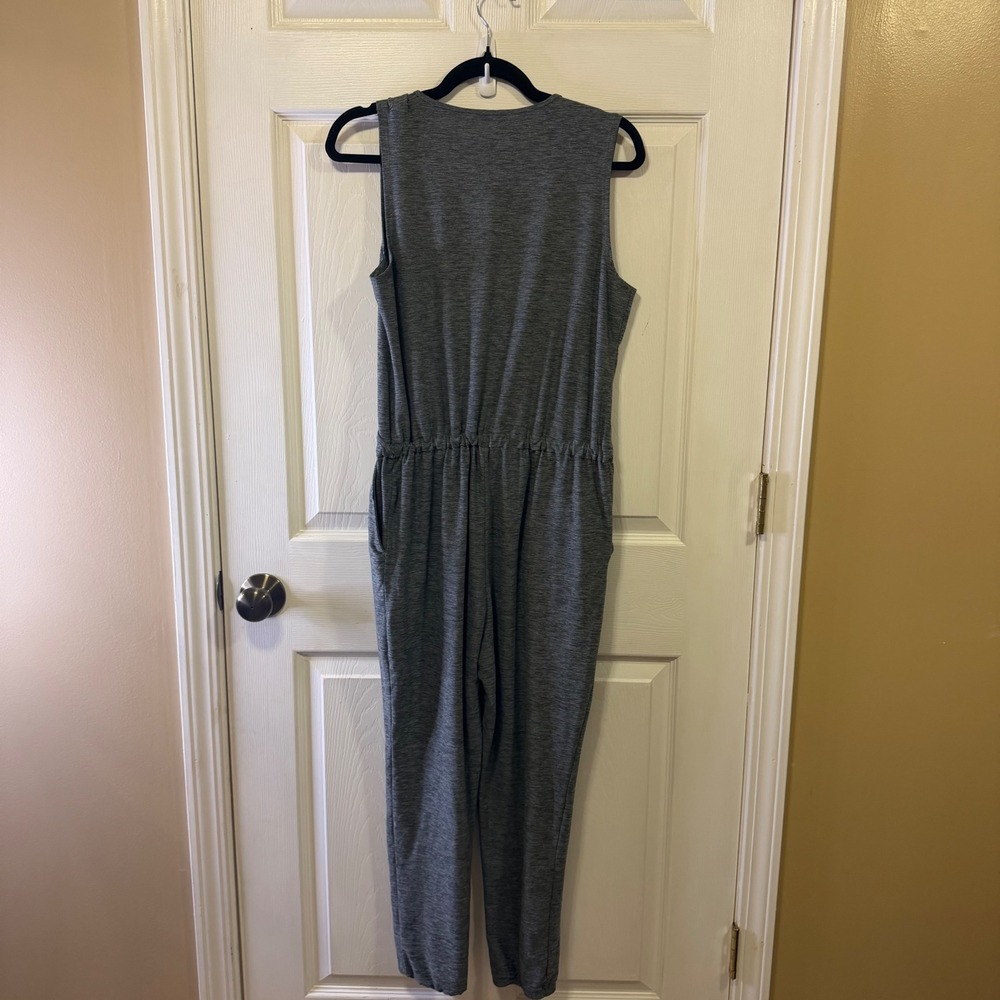 Kyodan Outdoor Womens Sleeveless Heather Grey Wrap Neck Jogger Jumpsuit Size P/S - Picture 2 of 13